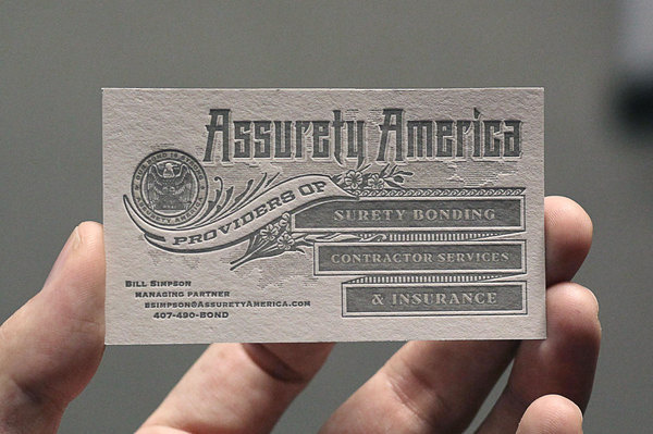 Assurety America #card #design #letterpress #biz