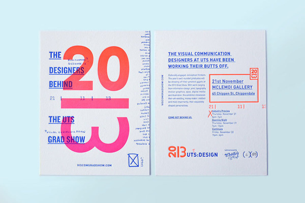 The Designers Behind the UTS Gradshow #typography #letterpress #exhibition #gradient