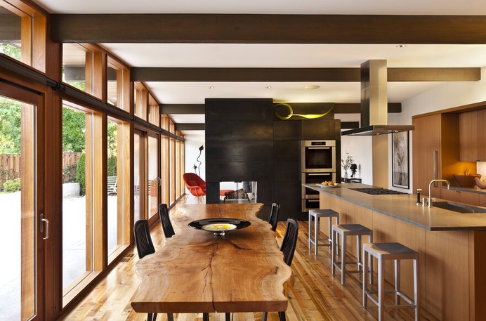 dining room+kitchen, a Mid-Century Transformation by Rerucha Studio