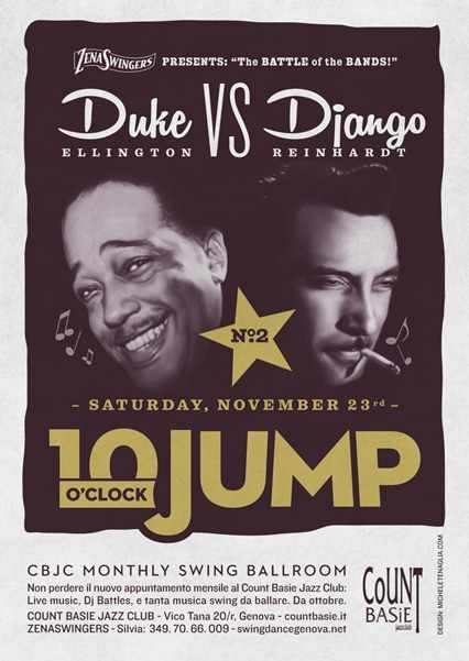 #poster #vintage #retro #lindy hop #duke ellington #django reinhardt #manouche #gipsy jazz #jazz #michele tenaglia