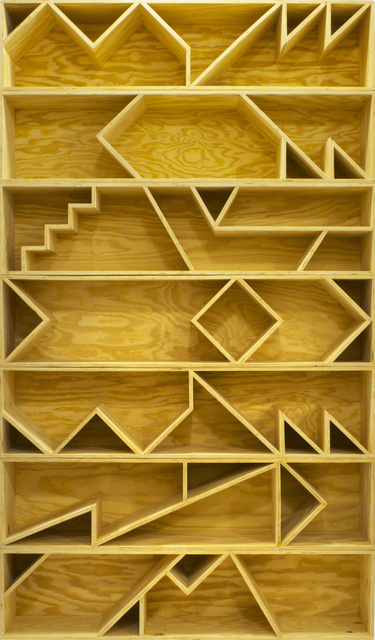 Seven Stacked Benches (after shelves), 2012 Plywood RO/LU 18 × 72 × 18 in 45.7 × 182.9 × 45.7 cm
