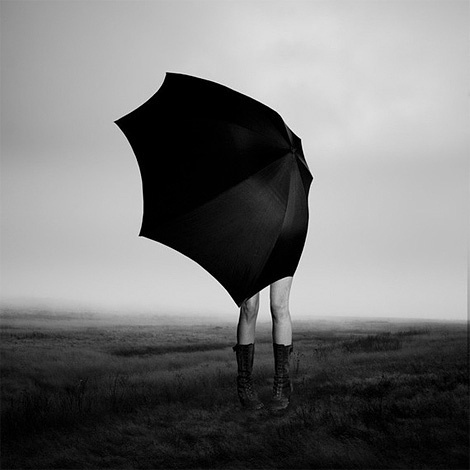 Girl with Umbrella at iainclaridge.net #photography #white #black #and