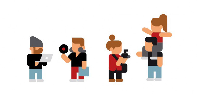 Character Design by Studio Hey #everyhey #character #avatar #people #minimal #geometric #illustration
