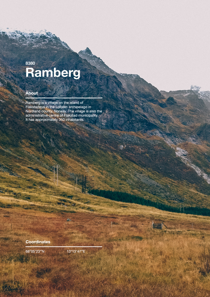 68° N #islands #norway #helvetica #grid #photography #poster #lofoten #layout
