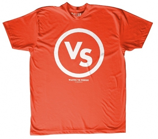 VS Mark | Wants Vs Needs #design #graphic #red #shirt