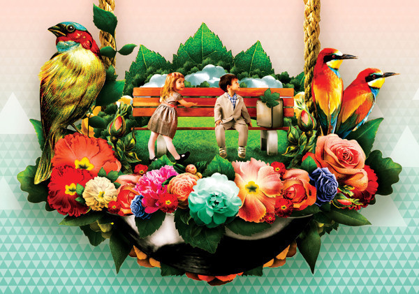 BEAUTIFUL SPRING xe2x96xb2 INSIDE HEAD on Behance #imaging #pink #child #bird #beautiful #digital #birds #photoshop #summer #art #cute #blue #collage