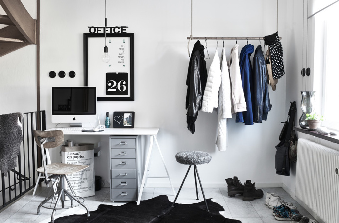 Black and white minimalistic home furnishing