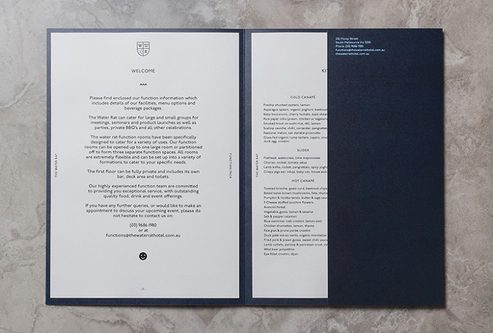 The Water Rat by Hofstede #menu #branding #folder