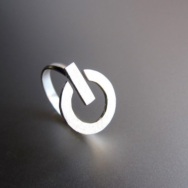 Power Button Silver Ring #tech #gadget #ideas #gift #cool