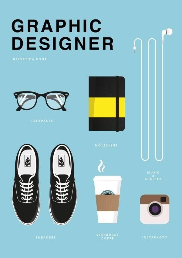 Graphic Designer – It's true… I do work better with coffee, music… and my glasses on… #graphic design #inspiration #print