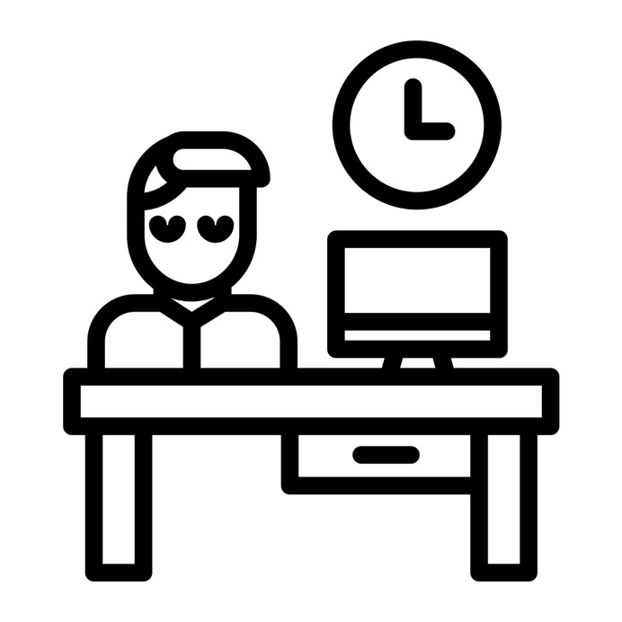 See more icon inspiration related to desk, desktop, worker, work, business and finance, professions and jobs, furniture and household, work station, humanpictos, job, user, office, avatar, person, people and computer on Flaticon.