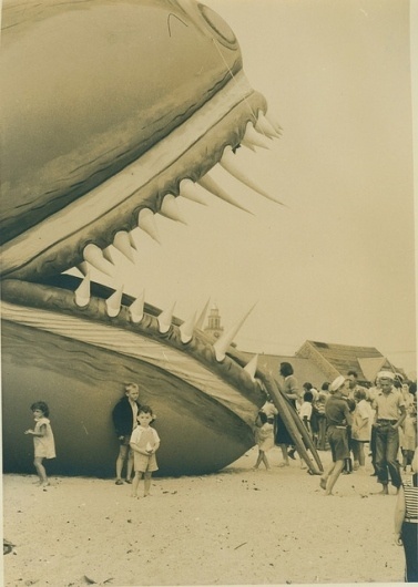 Children and the sea serpent | Flickr - Photo Sharing! #serpent #nantucket #vintage #kids #beach