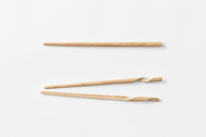 These innovative chopsticks have a twisted little trick to slide together as one piece when not in use, and slide apart for eating. #modern #design #product #industrial #innovative