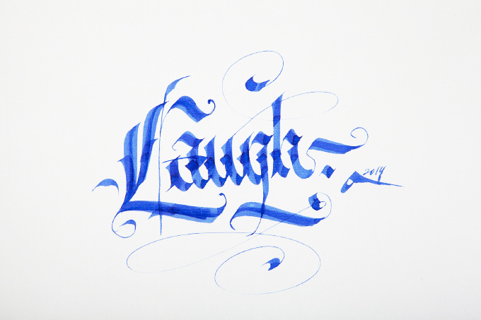 Laugh calligraphy. Practice. #flat #calligraphy #lettering #ink #fraktur #gothic #handtype #type