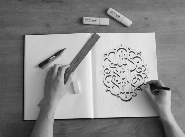 Hand Lettering on Behance #ink #typography #p #let #cap #drop #sharpie #dropcap