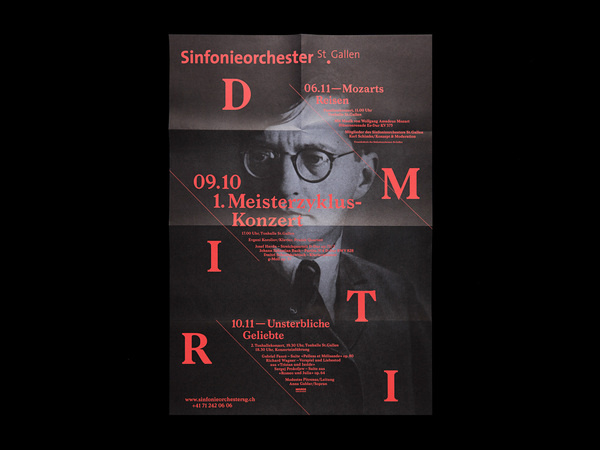 Bureau Collective – Sinfonieorchester St.Gallen Saison 2011/12 #diagonal #red #black