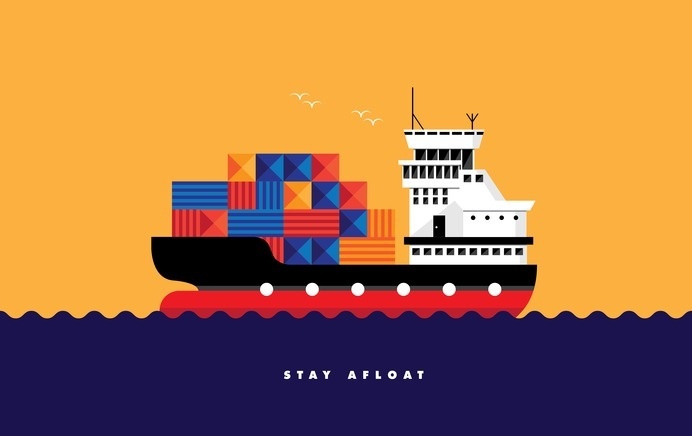 Stayafloat2x #illustration #ship #geometric