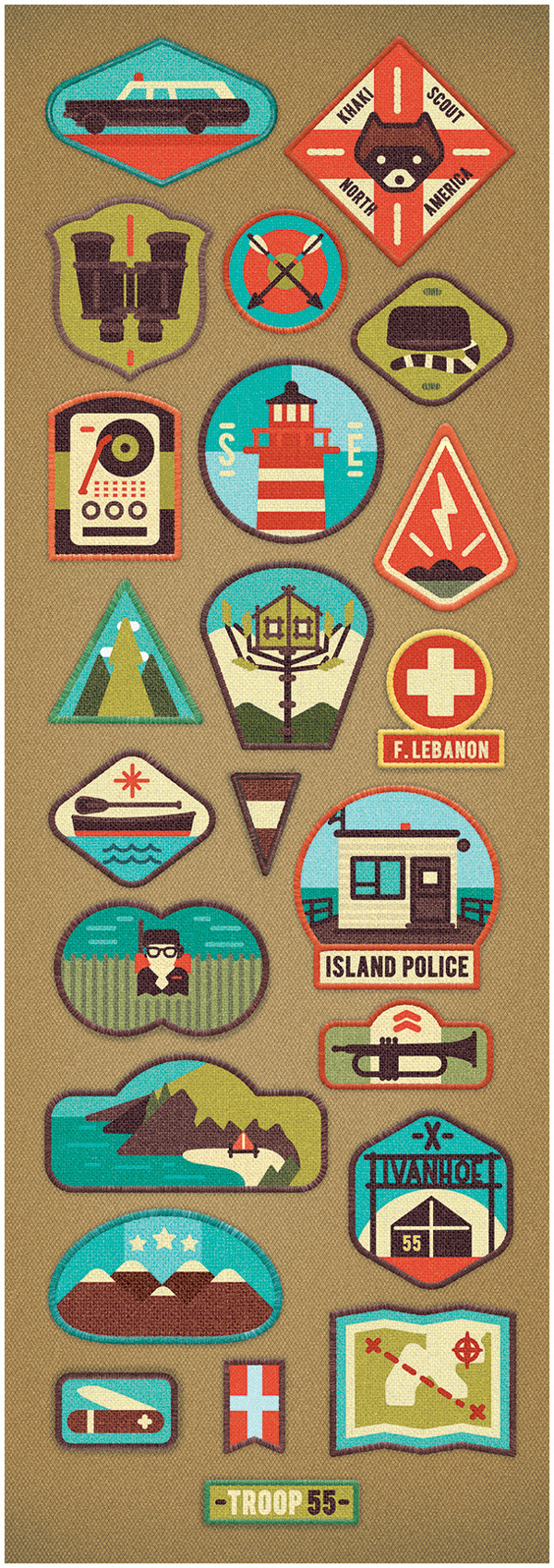 illustration, badge, icons