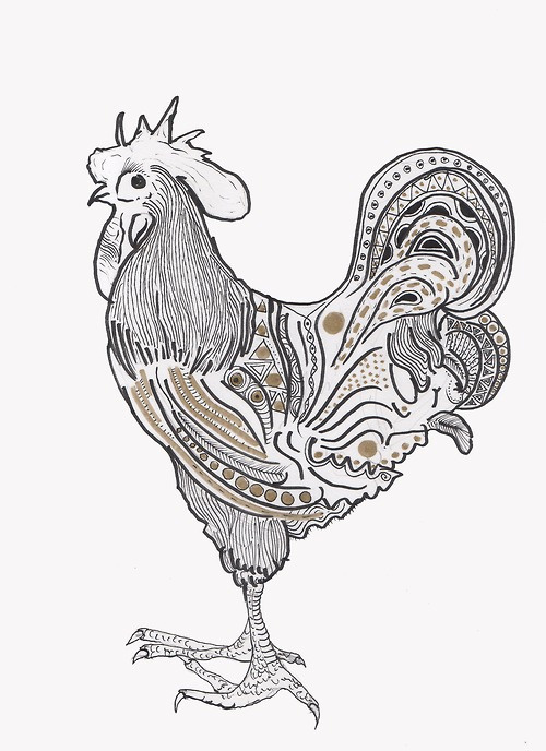 CROLLAN #whiite #coq #colours #black #gold #chicken #crollantumblrcom