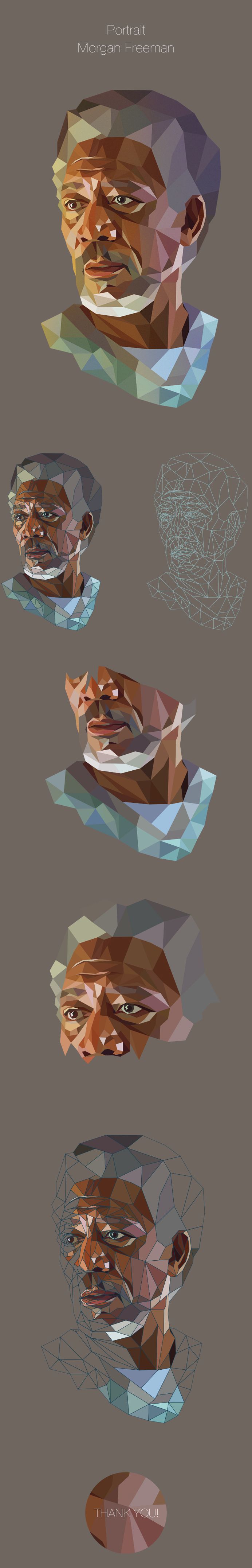 Morgan-Low Poly Portrait by Katarzyna Piotrowska