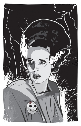 Bride of Frankenstein Art Print by Matt Fontaine | Society6 #vector #girl #frankenstein #of #mgm #matt #digital #fontaine #bride #monster