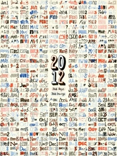 2012 Calendar // 366 Days // 366 Drawings Art Print by Matt Hunsberger | Society6 #2012 #calendar