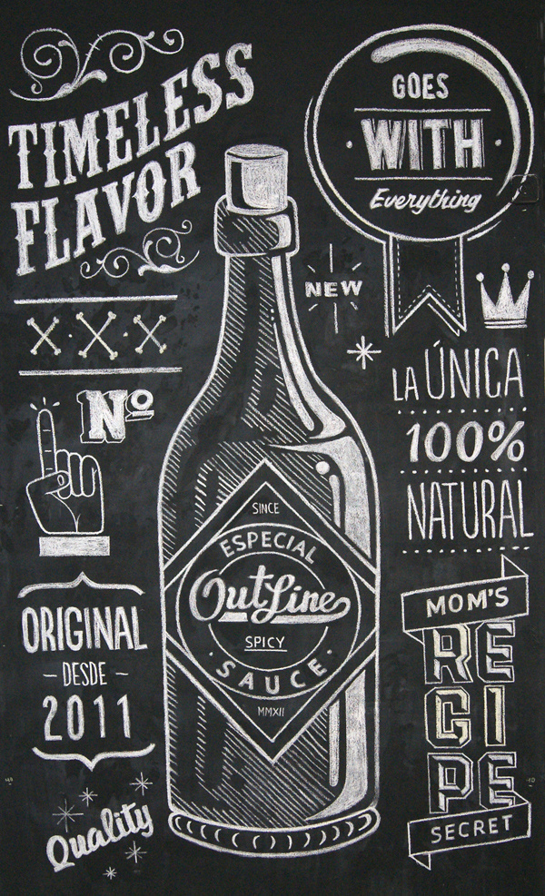 Outline Sauce on Behance #lettering
