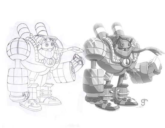 Frost Man Process - Greig Rapson #fantasy #robot #process #illustration #magic #character