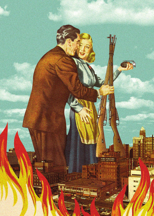 City on Fire #city #print #retro #on #fire #vintage #poster #surreal