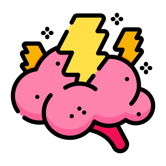 See more icon inspiration related to brain, idea, art and design, professions and jobs, healthcare and medical, miscellaneous, human brain, body organ, brainstorming, bolts, body part, thunderbolt, medical and people on Flaticon.