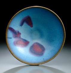 BLUE SPOTTED 'JUNYAO GLAZED'CUP #Sets #Teasets #Porcelainsets #Antiqueplates #Plates #Wallplates #Figures #Porcelainfigurines #porcelain