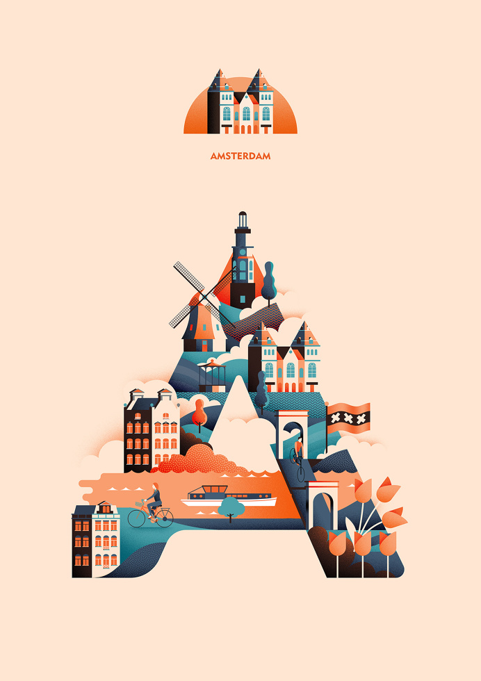 Wanderlust Alphabet – A-E on Behance