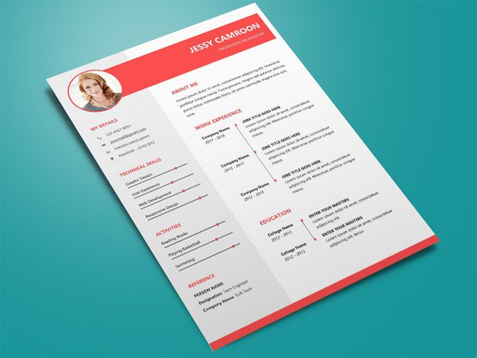 Free Trendy Word Resume Template with Modern and Clean Design