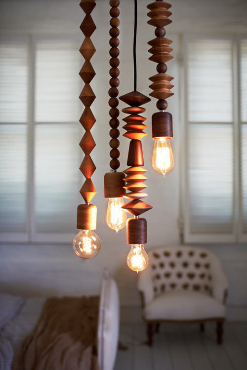 Bright Beads Wooden Lamps by Marz Designs Photo #interior #design #decoration