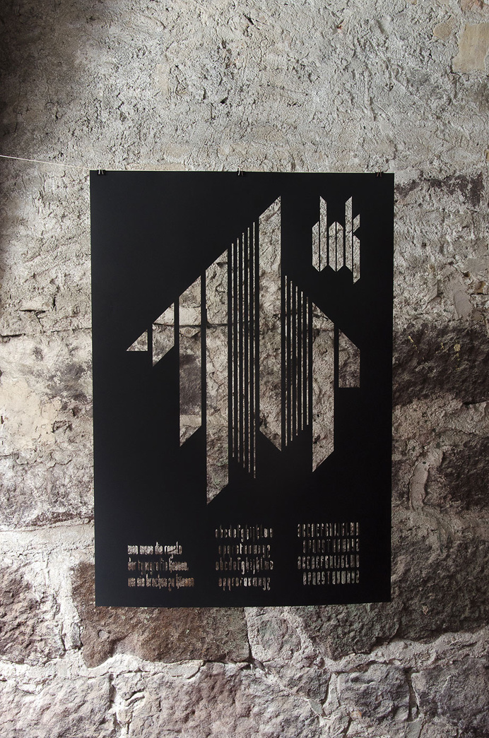 Dok is a stencil font made out of nine pieces. All letters are built various combinations of those shapes. Dok comes in a regular and a bold #font #black #stencil #poster #typography