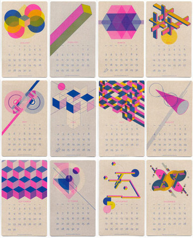 Design Work Life » Paper Pusher Printworks: 2013 Risograph Calendar #colour