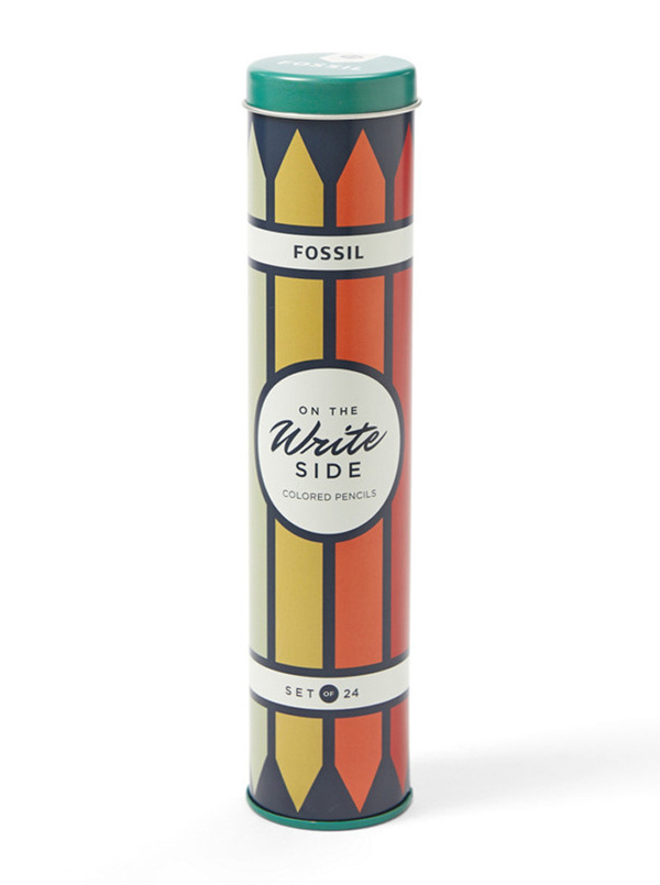 Fossil Colored Pencil Tin #packaging #tin #fossil #pencil