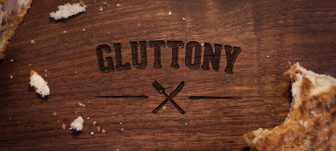 Kaldor | Gluttony #cut #walnut #gluttony #project #word #design #food #laser #type