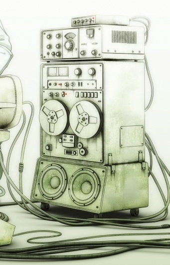 The Passenger: The Meet with Lars on the Behance Network #electronics #astronaut #wires #mechanical #space #recording