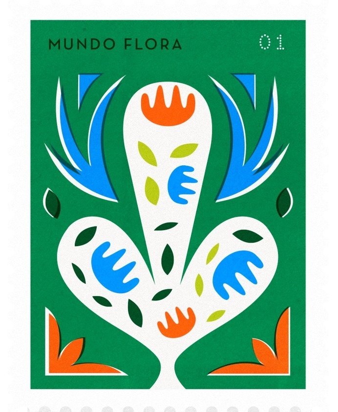 stamp, stamps, flower, flowers, abstract, shape, bright