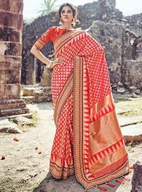 Rich Gold & Red Saree