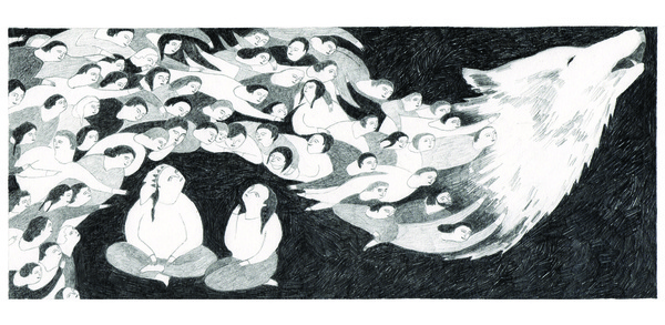 Melissa Castrillon : Two wolves #wolves #illustration #castrillon #melissa