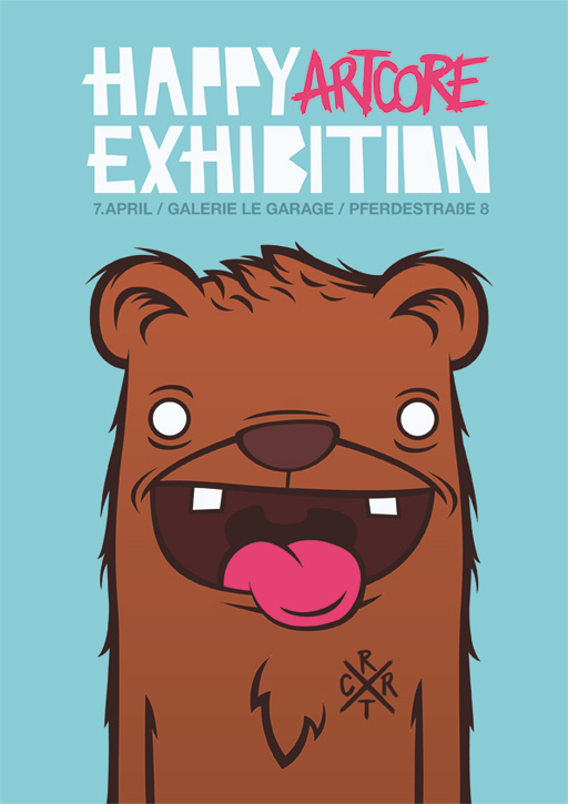 happy artcore exhibition #bear #illustration #flyer #poster