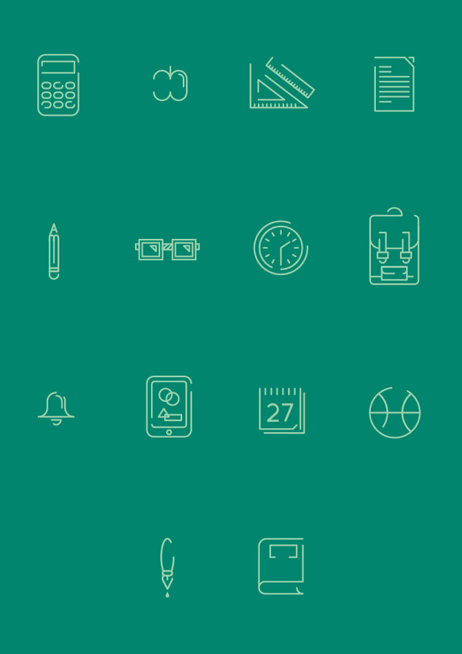 School icons - francescolucchiari #icon #school #sign #picto #symbol