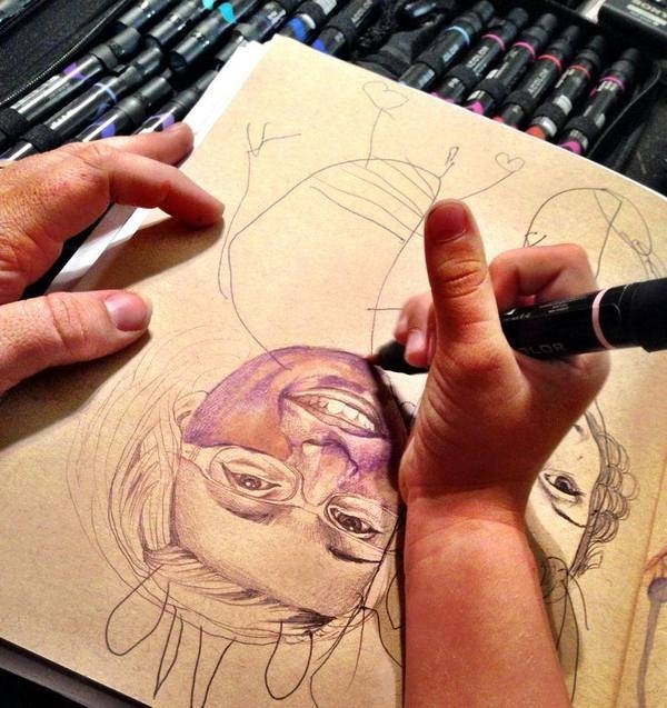 CJWHO ™ (Collaborating with a 4 year Old by Mica Angela...) #design #illustration #art #kids #collaboration #drawing