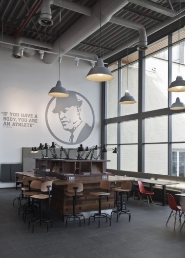 Nike Canteen | UXUS #nike #interiors #desk #chairs