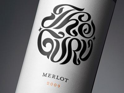 Guru #lettering #bottle #wine #logo #typography