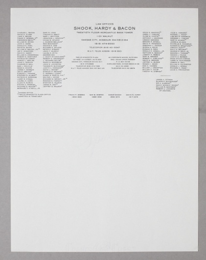 AMASSBLOG » shook,hardy& bacon #bacon #letterhead #law #firm