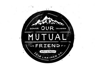 our mutual friend #hand #label #crest #drawn #mountains #sketch