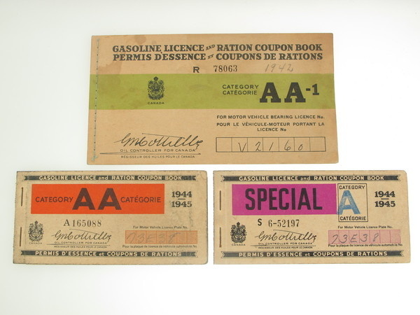 Canada Three WWII Gasoline LICENCE and Ration Coupon Books | eBay #ration #gas